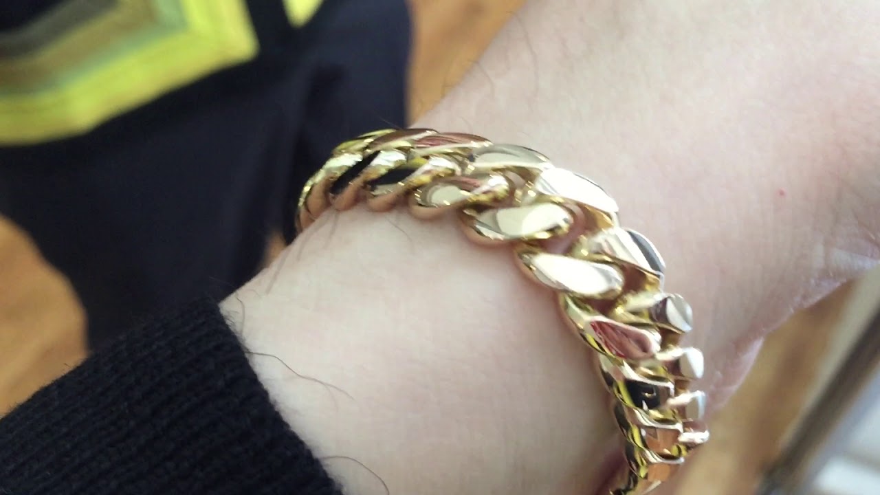 Daniel Jewelry Inc. 10mm Miami Cuban Link 14k Bracelet With Sleek Lock