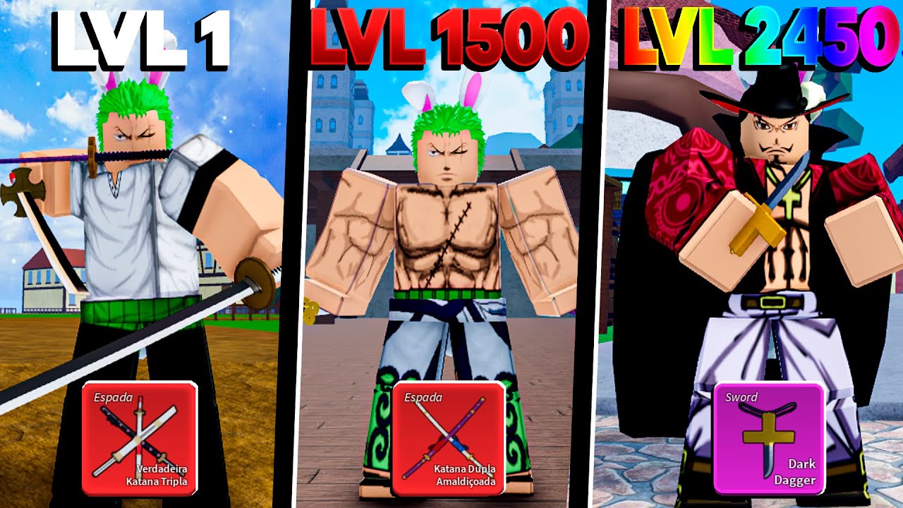 UPEI DO 1 AO 2450 PEGANDO TODAS ESPADAS NO BLOX FRUITS!