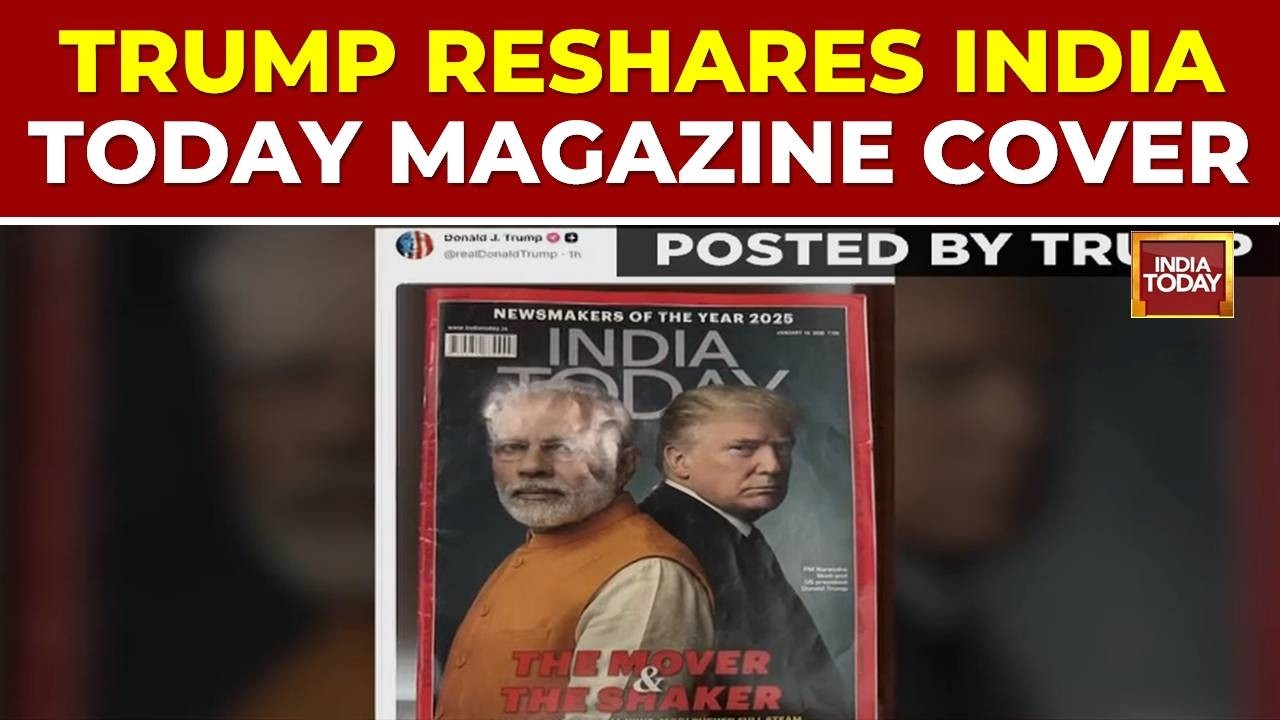 Смотрите: Дональд Трамп репостнул обложку India Today с премьер-министром Нарендрой Моди после по...