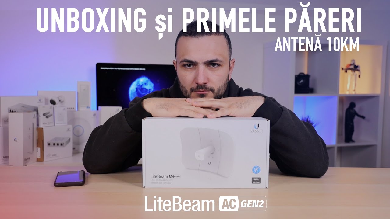 Antena de exterior Ubiquiti LiteBeam AC Gen2, unboxing si primele pareri