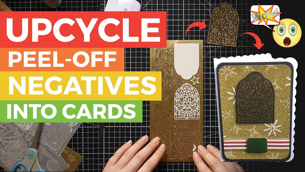 The EASIEST Way to Upcycle Peel-Off Sticker Negatives into Card Toppers