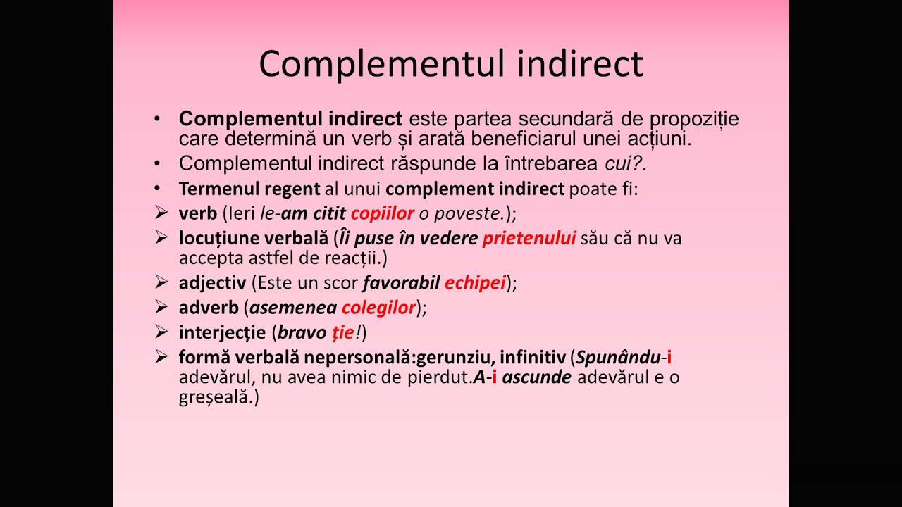 Complementul indirect cl. a VIII-a