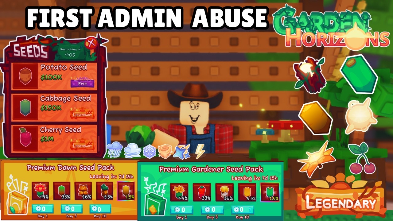 Garden Horizons Admin Abuse + LIVE EVENT + New Update!!! (FREE ITEMS & Seed packs) (Portrait)