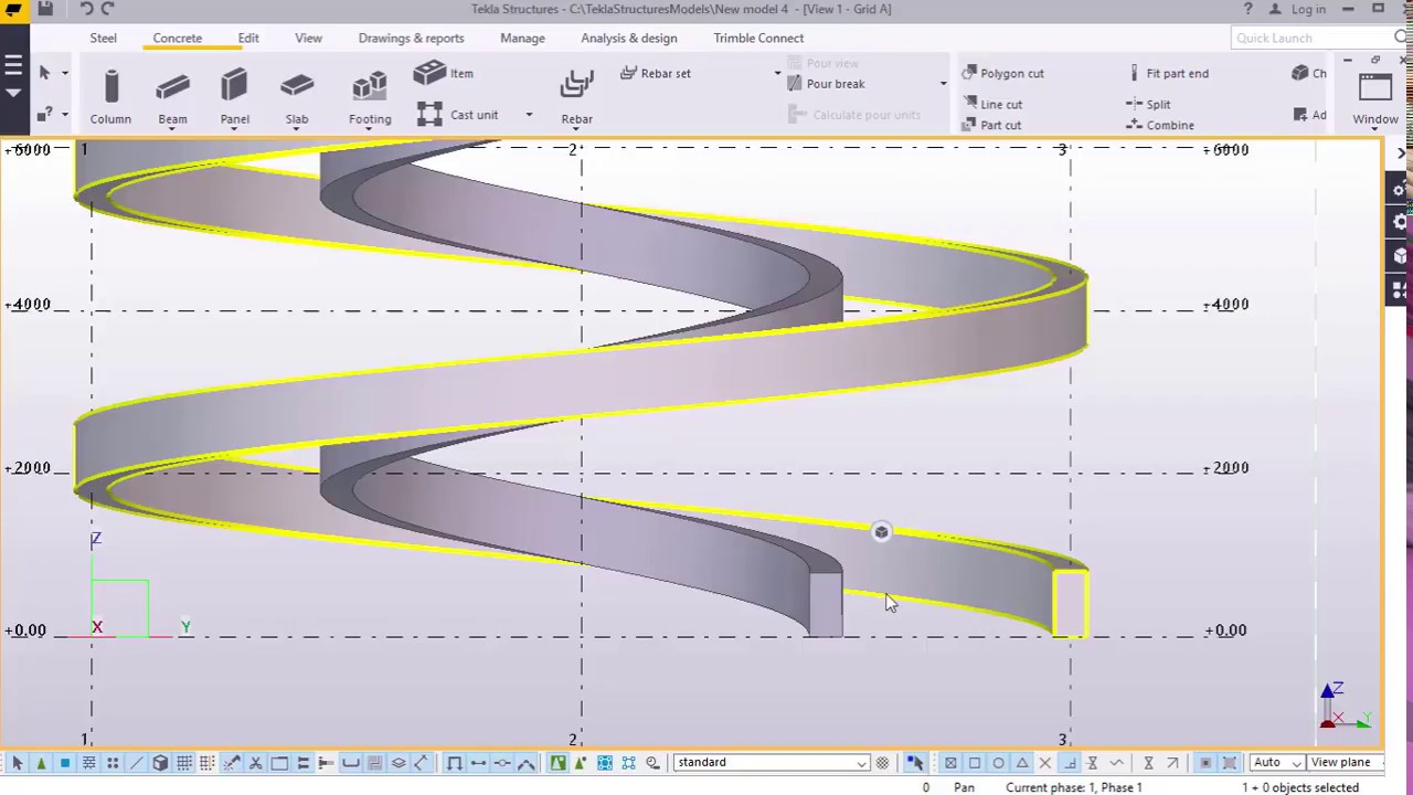 Как создать спиральные балки для лестниц и пандусов в Tekla Structures 2017i