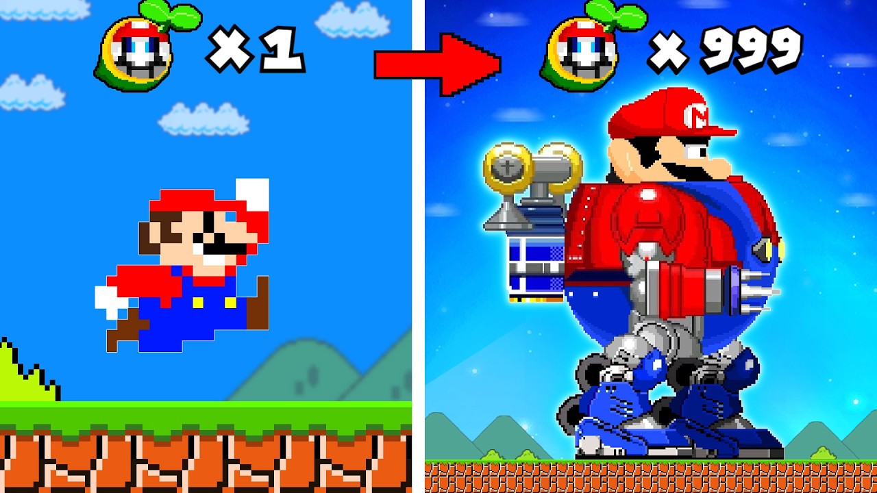 Super Mario Bros. But Every Seed Evolves Mario Into a Custom MECHA ROBOT!