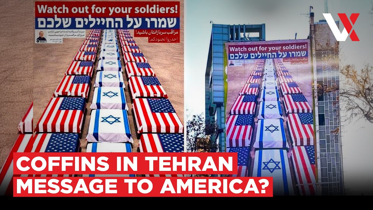 &ldquo;Watch Your Soldiers&rdquo; | Iran Unveils Coffin Mural As Trump, Netanyahu Back Protesters | VERTEX