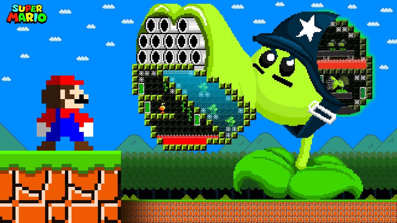 Super Mario Bros., Mario vs the Giant Strongest Fusion Plants Maze | PVZ Animation