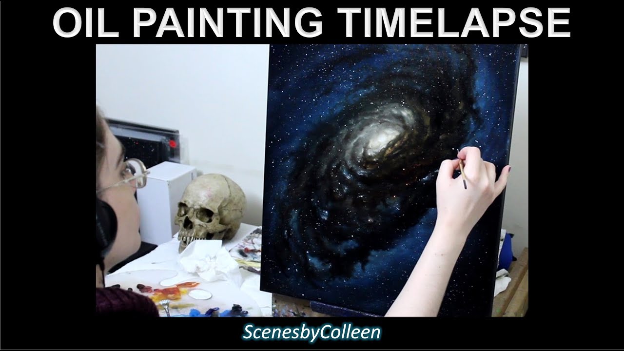 Timelapse Oil Painting - Black Eye Galaxy