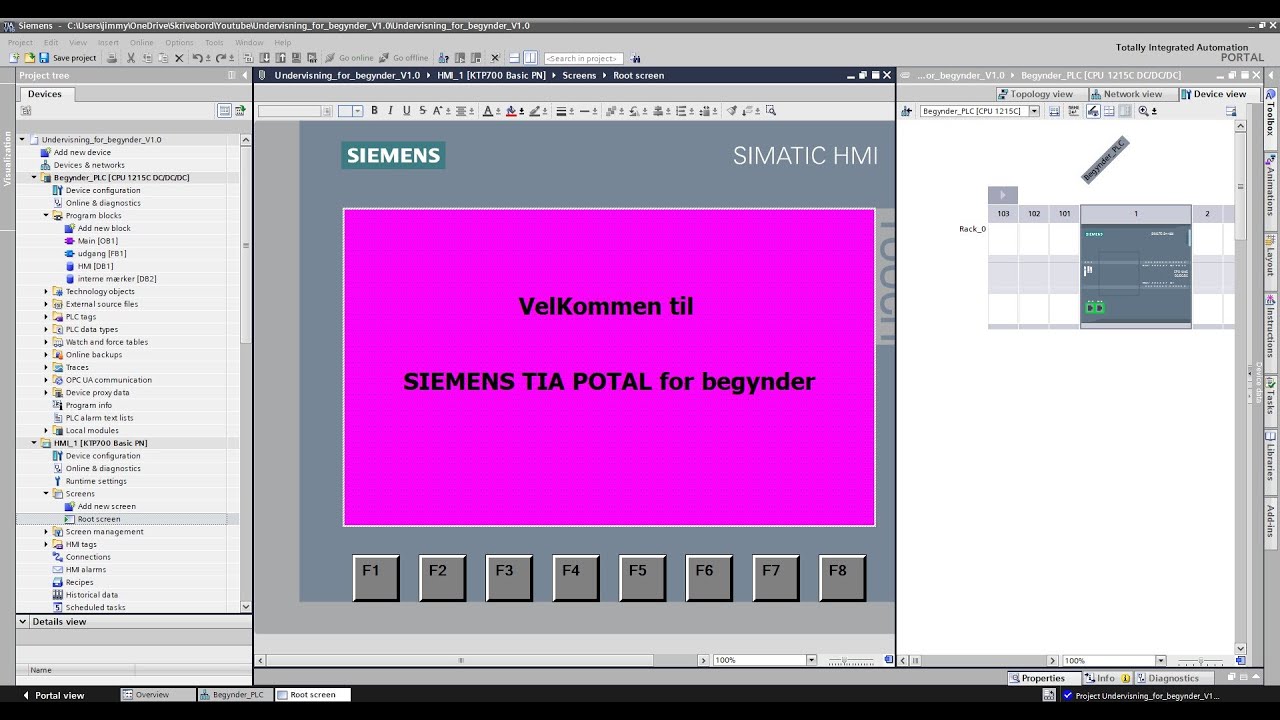 Siemens TIA for begynder del 1 Introduktion PLC + HMI