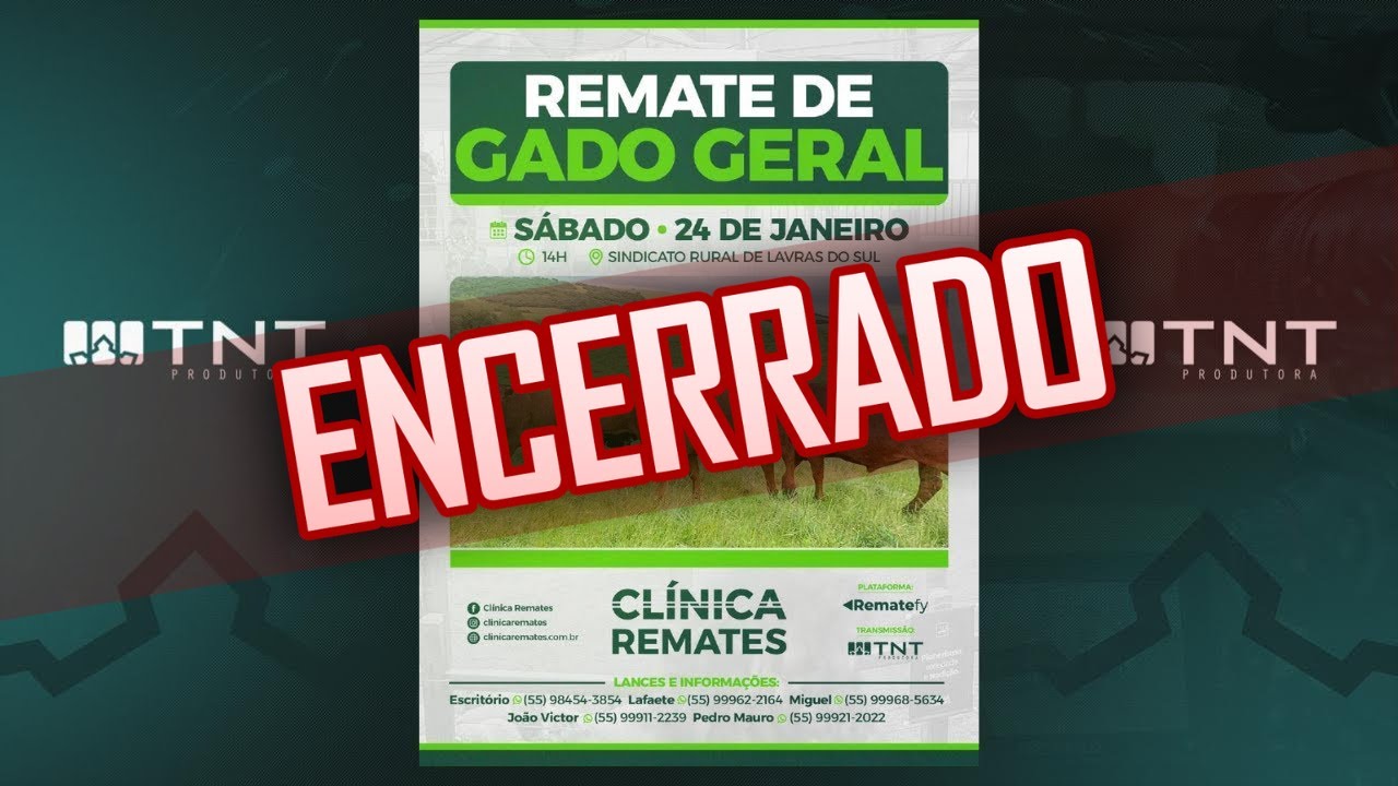 24/01 - Gado Geral Clínica Remates | 14h