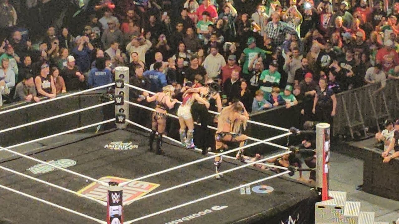 Rhea Ripley comes to save Iyo Sky, Alexa Bliss, and Charlotte Flair [RAW, TD Garden, Boston MA]