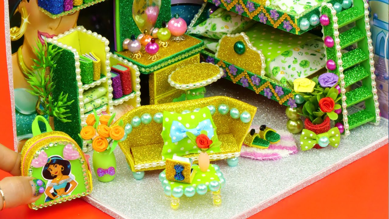 DIY Miniature Dollhouse Room ~ Jasmine Room Decor, Backpack