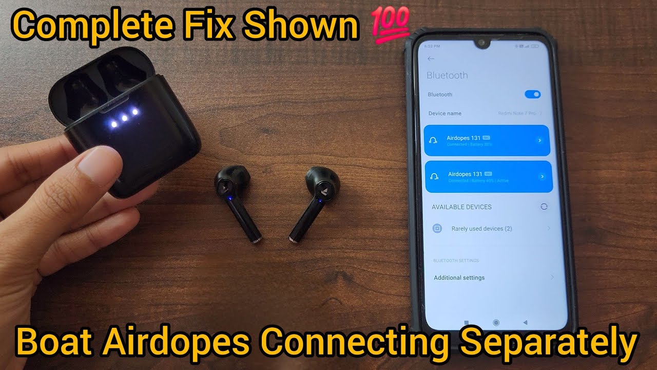 Boat Airdopes Earbuds Connecting Separately NOT Pairing With Phone