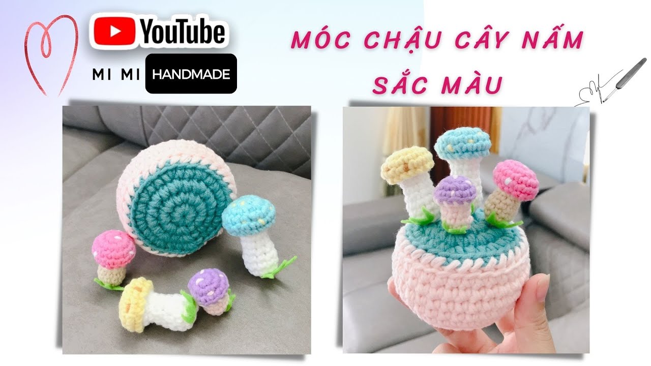 Móc Chậu Cây Nấm Sắc Màu 🍄 | Decor Trang Trí & Móc Khoá Cây Nấm | Mushroom Charm | Mimi Handmade