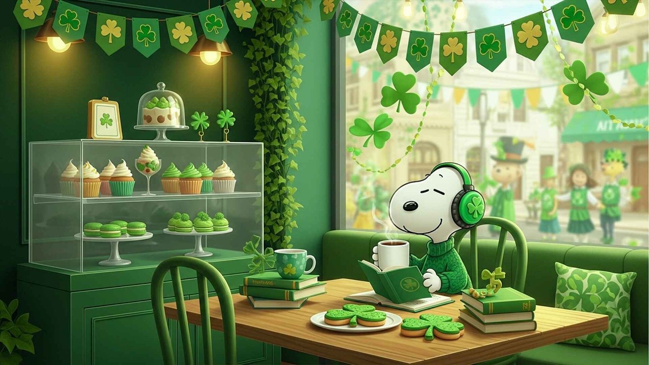 Snoopy’s Lucky Lofi Café 🍀🎧 | St. Patrick’s Day Beats for Study & Relax18