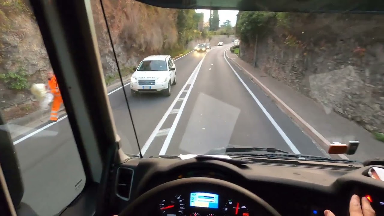 POV drive Iveco Stralis to amazing Toscolano, Madero Lago di Garda