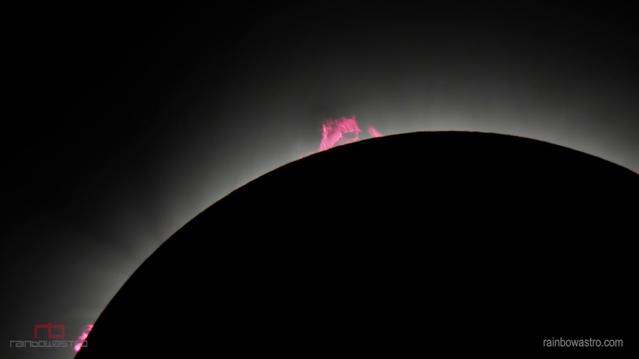 2017 North America Total Solar Eclipse Close-up Real-time 4K