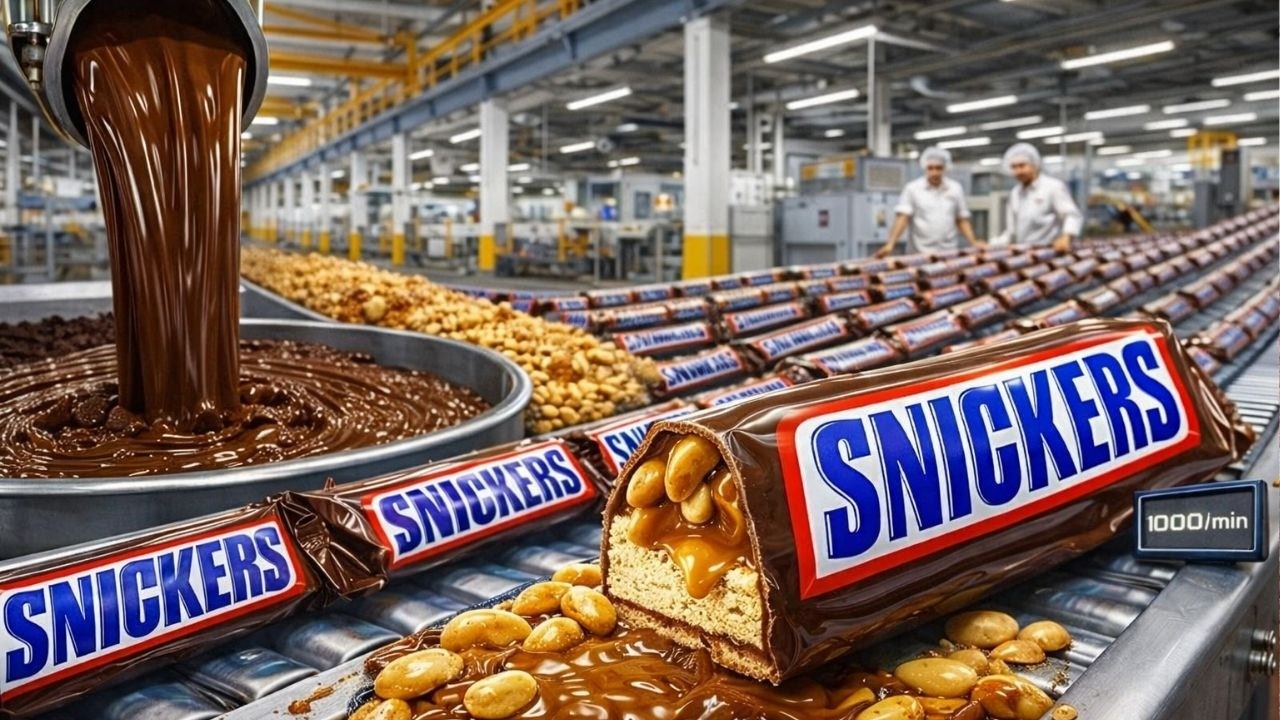 Come si fa uno Snickers in fabbrica: ogni strato, ogni macchina 🍫