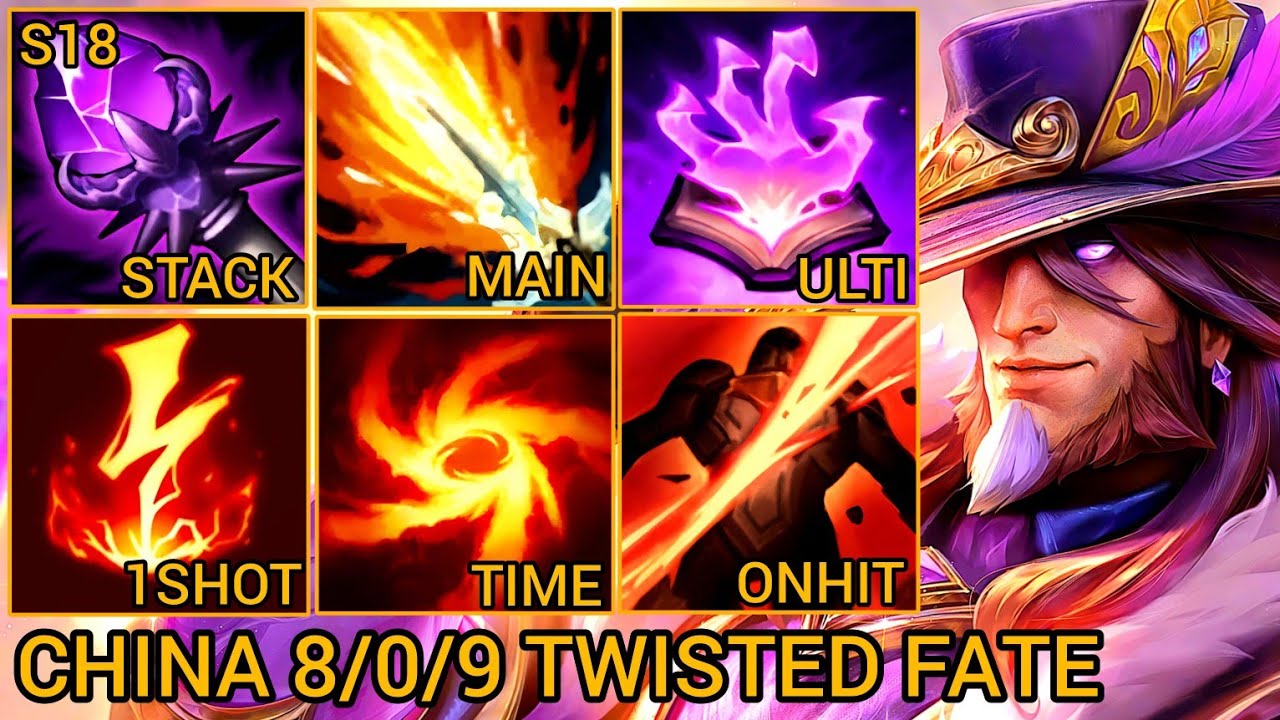 Country 1 Twisted Fate Legend 8/0/9 - China Server Wild Rift Season 18 New Build Best Tier By Tiarty