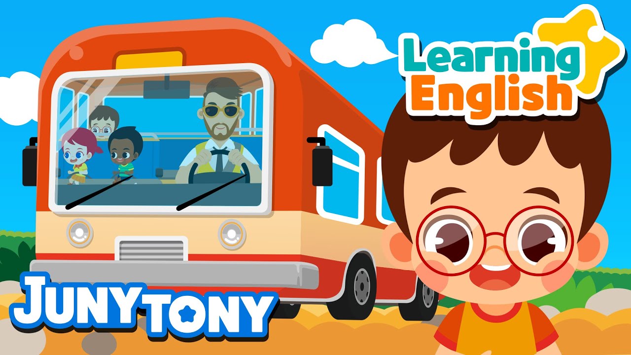 The Wheels on the Bus | Learning English | Nursery Rhymes | Sajak Anak | Bahasa English | JunyTony