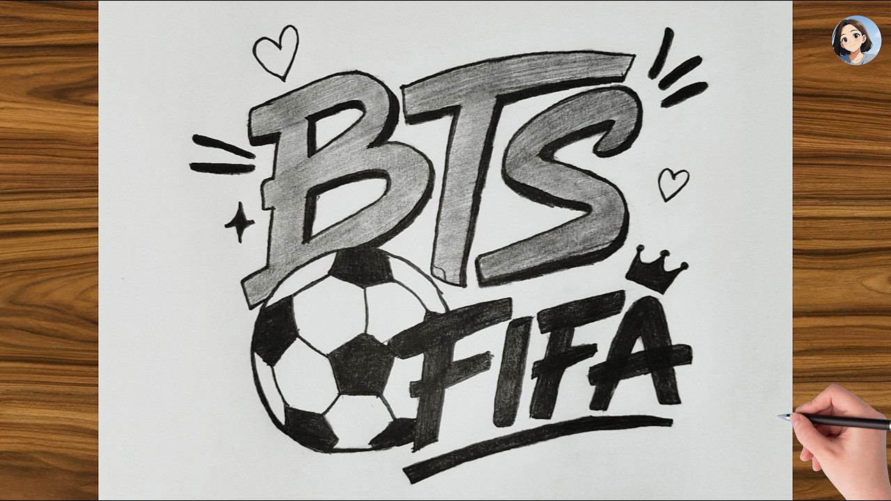 BTS FIFA Drawing Tutorial | Easy Pencil Sketch for Beginners | BTS FIFA World Cup Drawing for Army