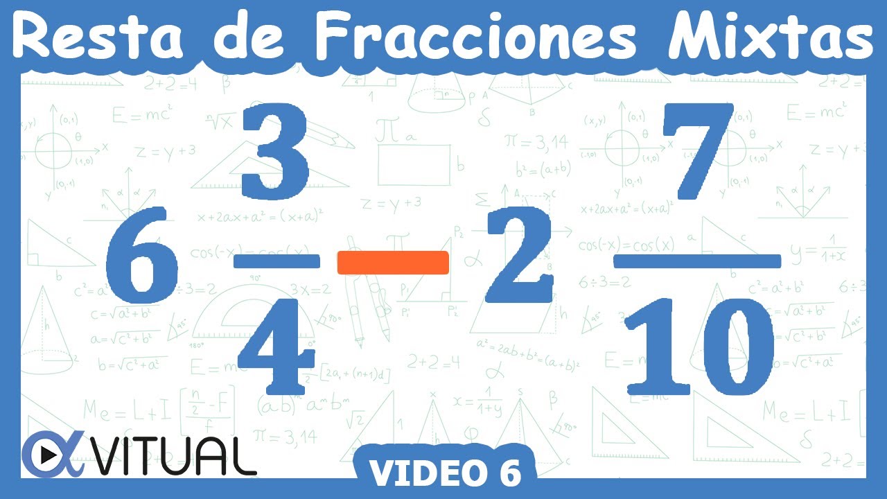 🟠 RESTA de 2 FRACCIONES Mixtas 👉con Diferente Denominador👈