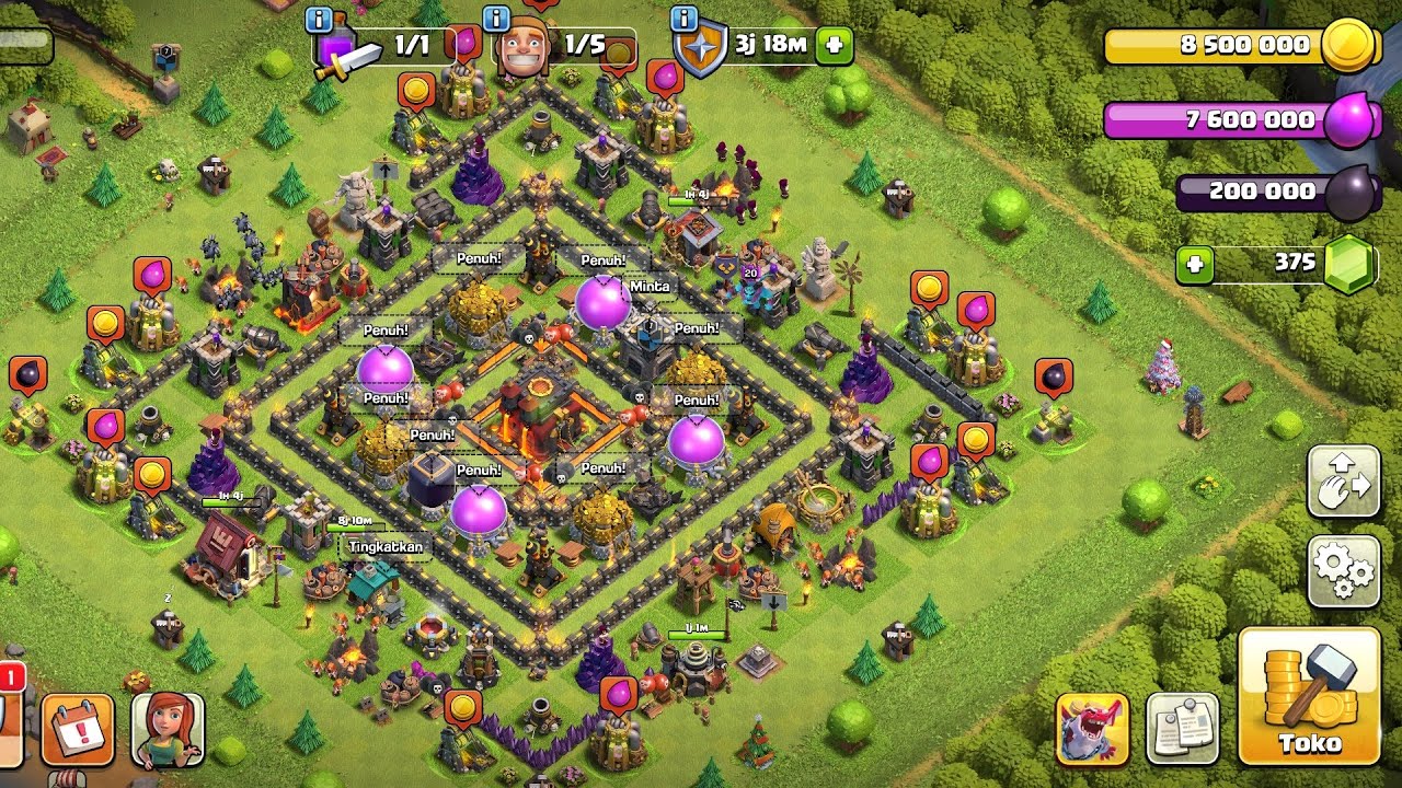 Penyimpanan Emas & Eliksir Sudah Penuh - Clash of Clans