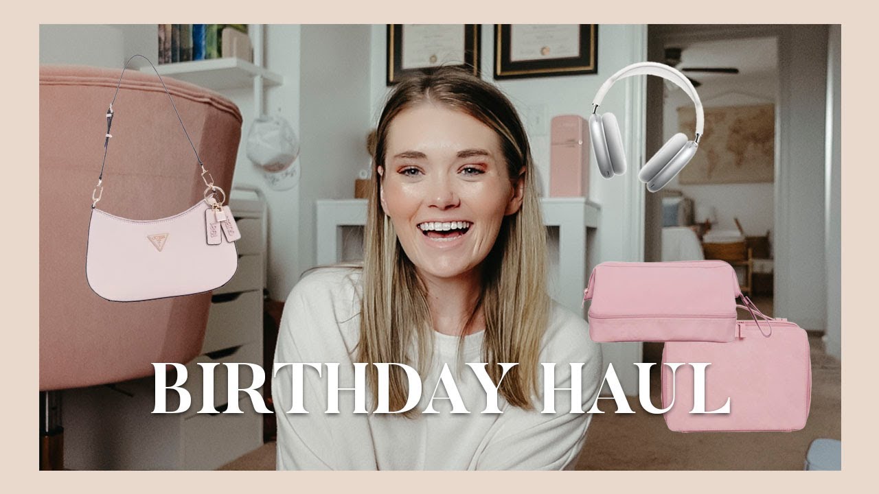 MY 26TH BIRTHDAY // what i got for my birthday - gift haul - airpods max, beis travel, + more  🎀 🎧 👛