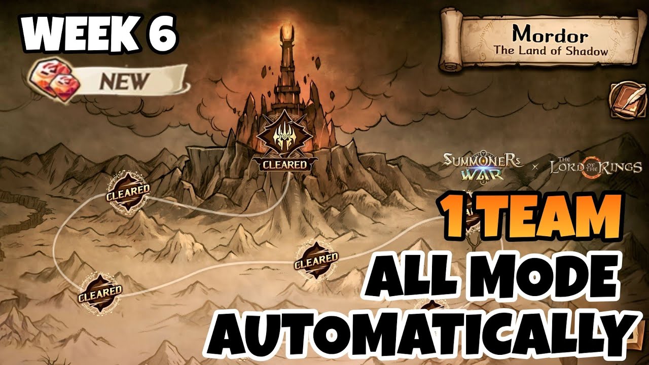 WEEK 6, MORDOR THE LAND OF SHADOW, ALL MODE WAS DONE WITH AUTOMATICALLY [Summoners War X The LOTR]