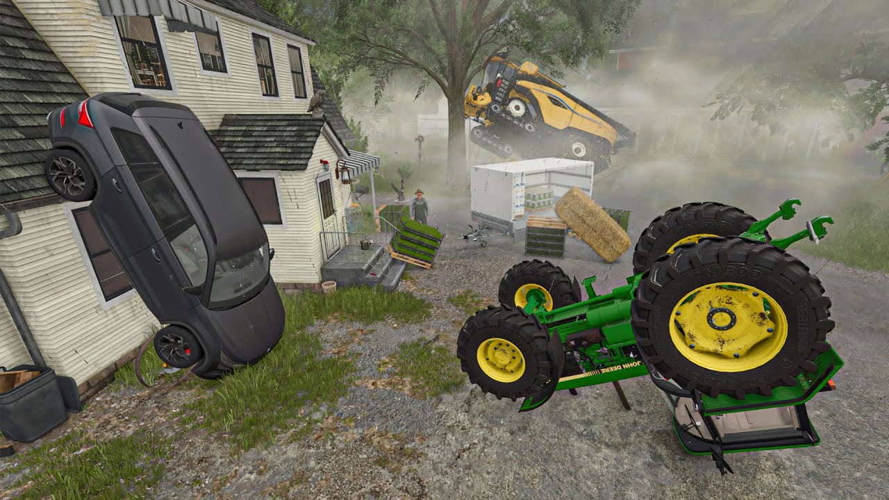 Tornade violente détruit la Ferme et les tracteurs | Farming Simulator 25 roleplay