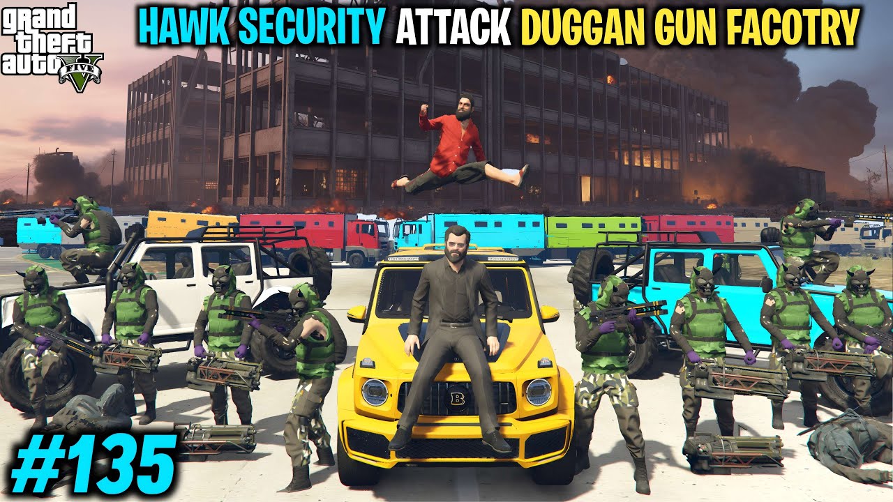 MICHAEL NEW GREEN HAWK SECURITY STEAL 1 BILLION $ GUNS FROM AZRAEL SECURITY| GTA V GAMEPLAY #135