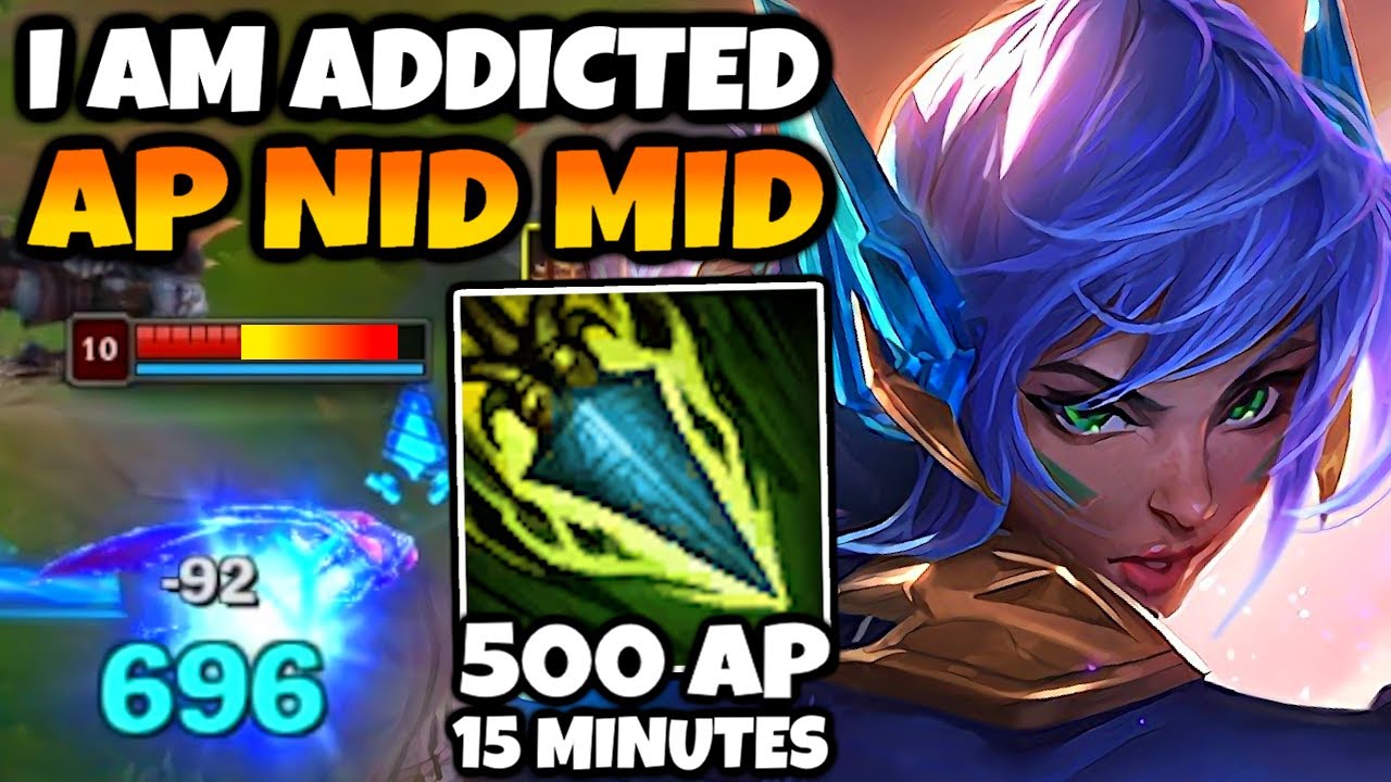 When AP Nidalee Mid gets 500 AP at 15 minutes