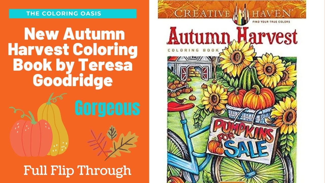 Flip Through of Autumn Harvest by Teresa Goodridge & Creative Haven | NEW Fall Autumn Coloring  Book