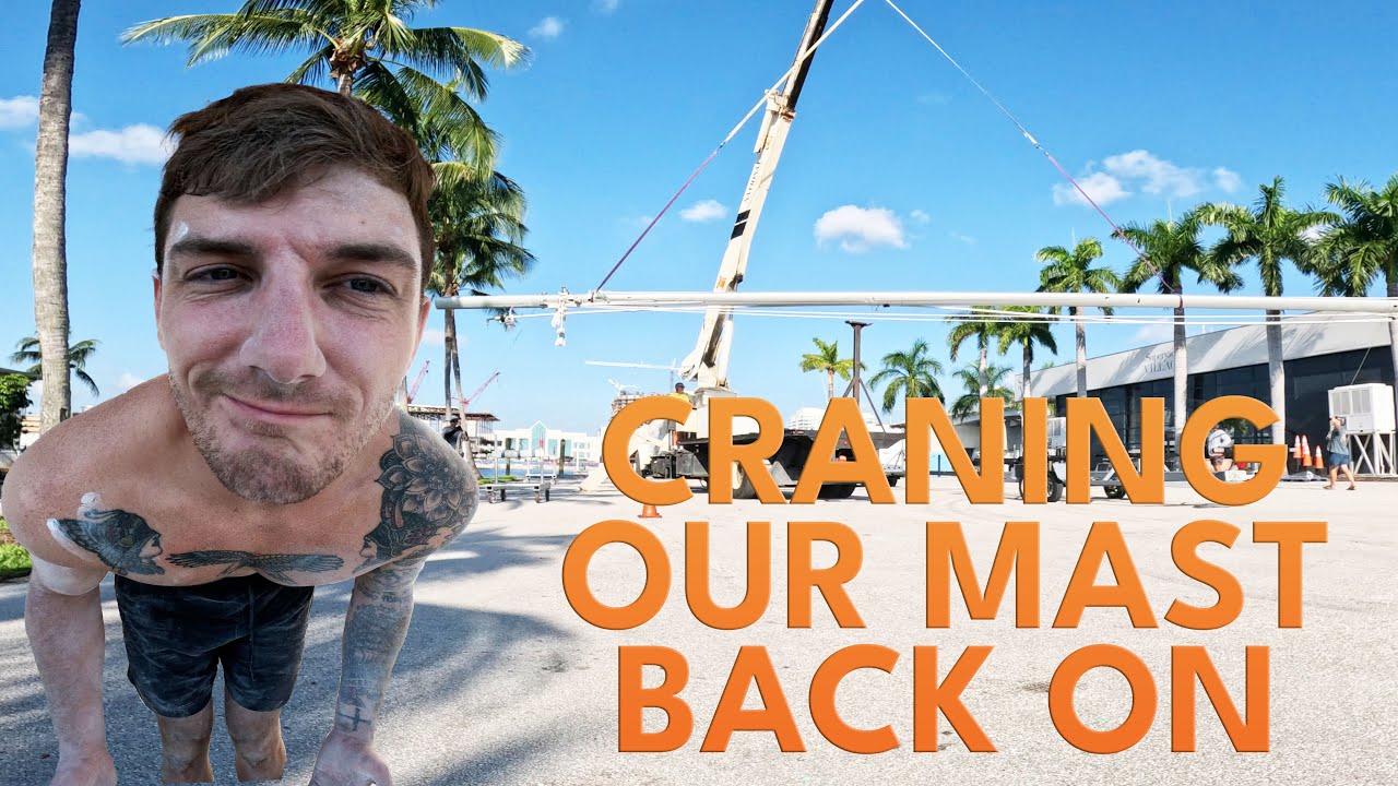 Crazy Sailboat Renovation - Cranes, Cutting Holes, NEW Paint Job