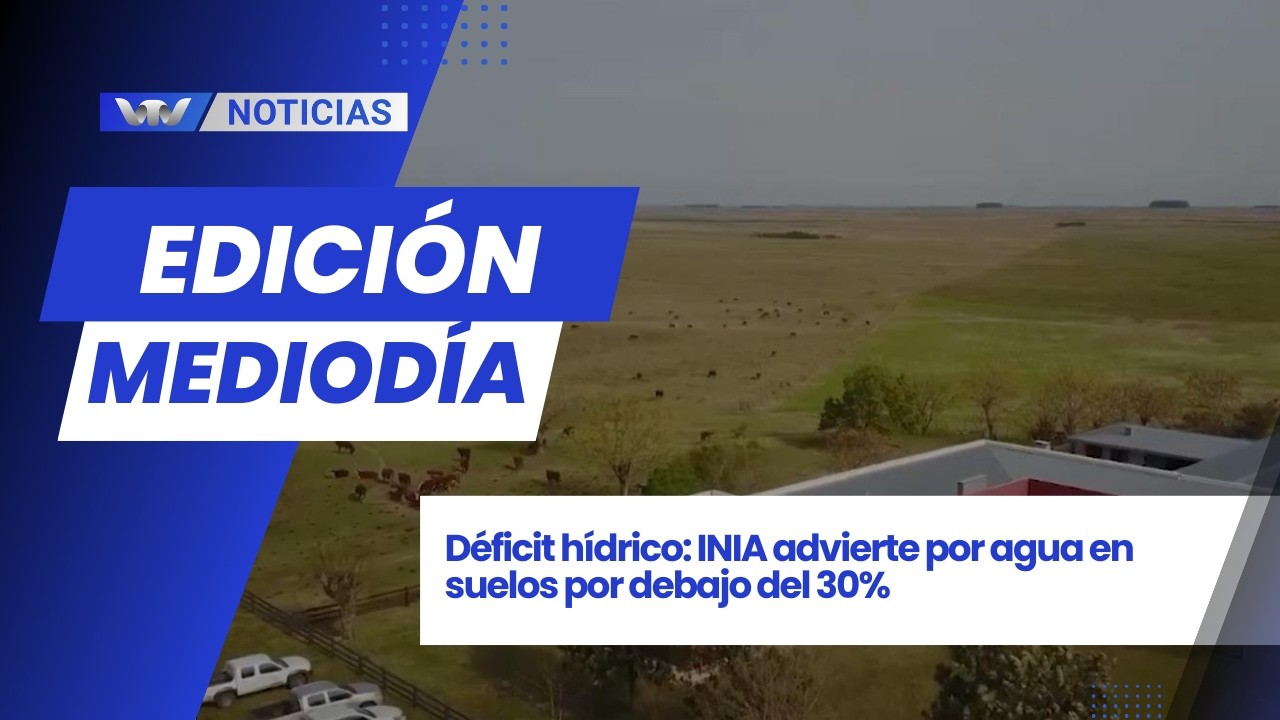Edición Mediodía 16/2 |  Déficit hídrico: INIA advierte por agua en suelos por debajo del 30%