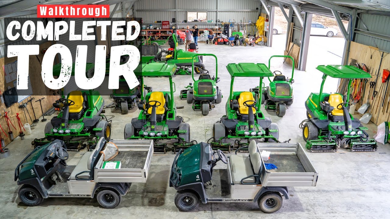 Inside Tieke Golf Estate's Greenkeepers Shed.