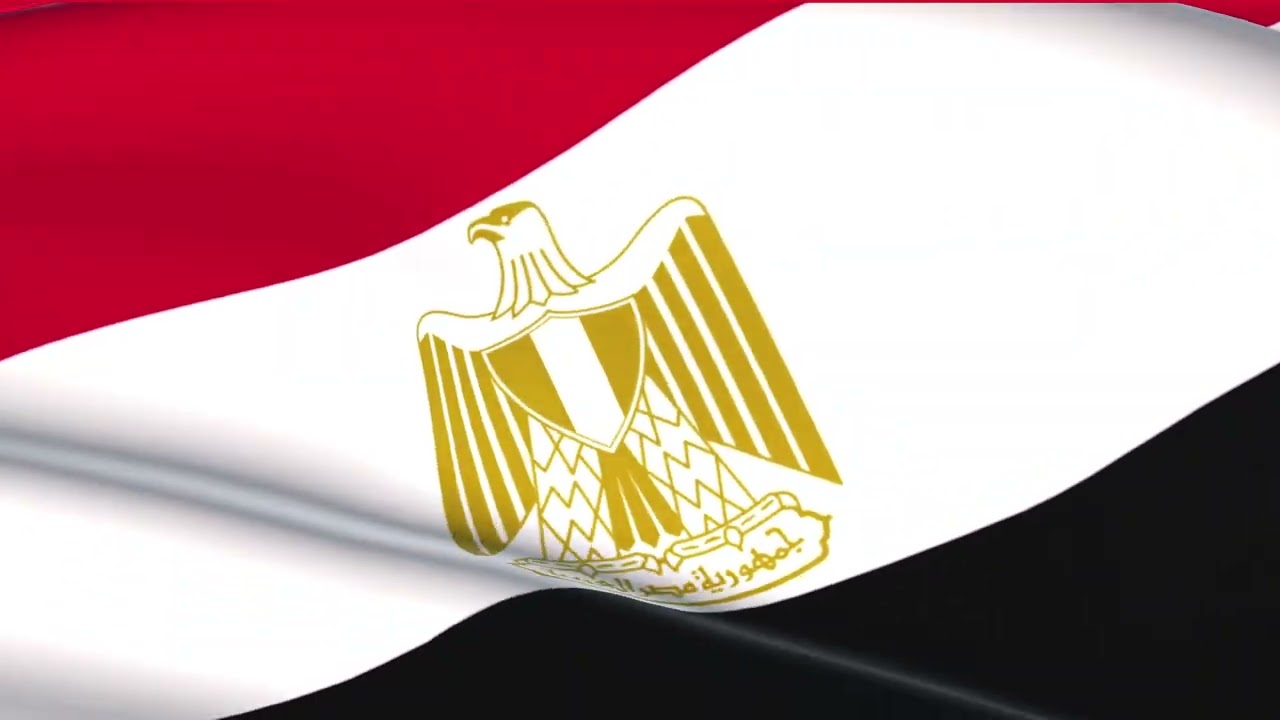 1 Hour Egypt Flag Waving Animation 4K Relaxation Screensaver ASMR Video, Revolution Day July 23