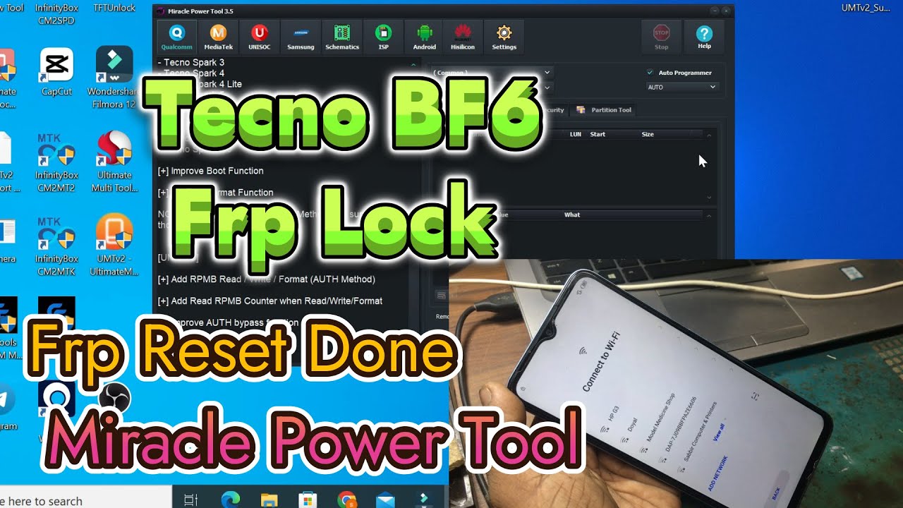 Tecno Pop 7/BF6 Frp Reset Miracle Power Tool