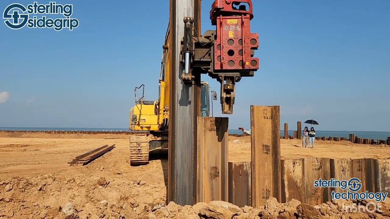 Full performance of Sterling Side grip pile driver SG25W #sterlingtechnology 