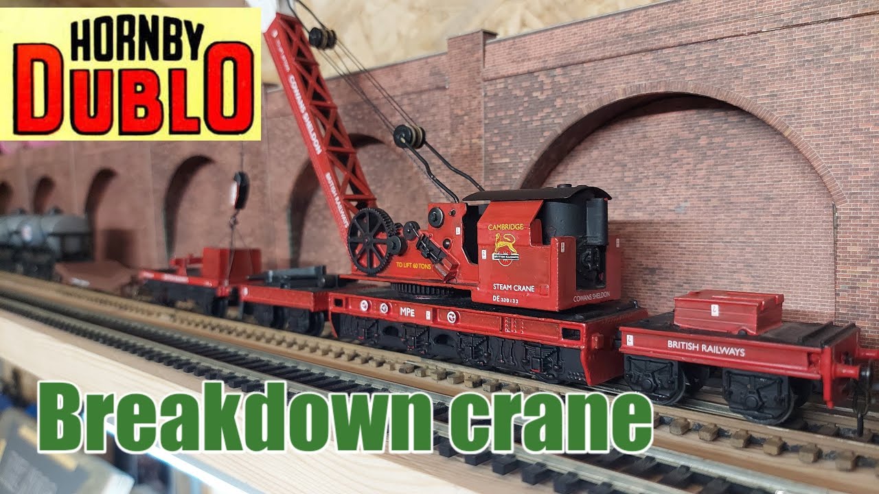 Modified Hornby Dublo crane repair. New shelf layout addition.