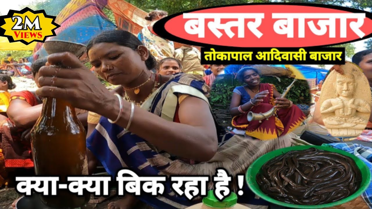 सांप मछली, महुआ शराब और न जाने क्या क्या अजीबो गरीब चीज बिकता है // TOKAPAL BASTAR TRIBAL MARKET
