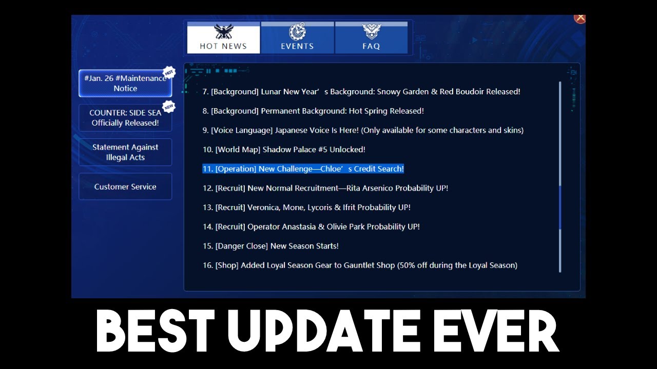The best counter side update ever.