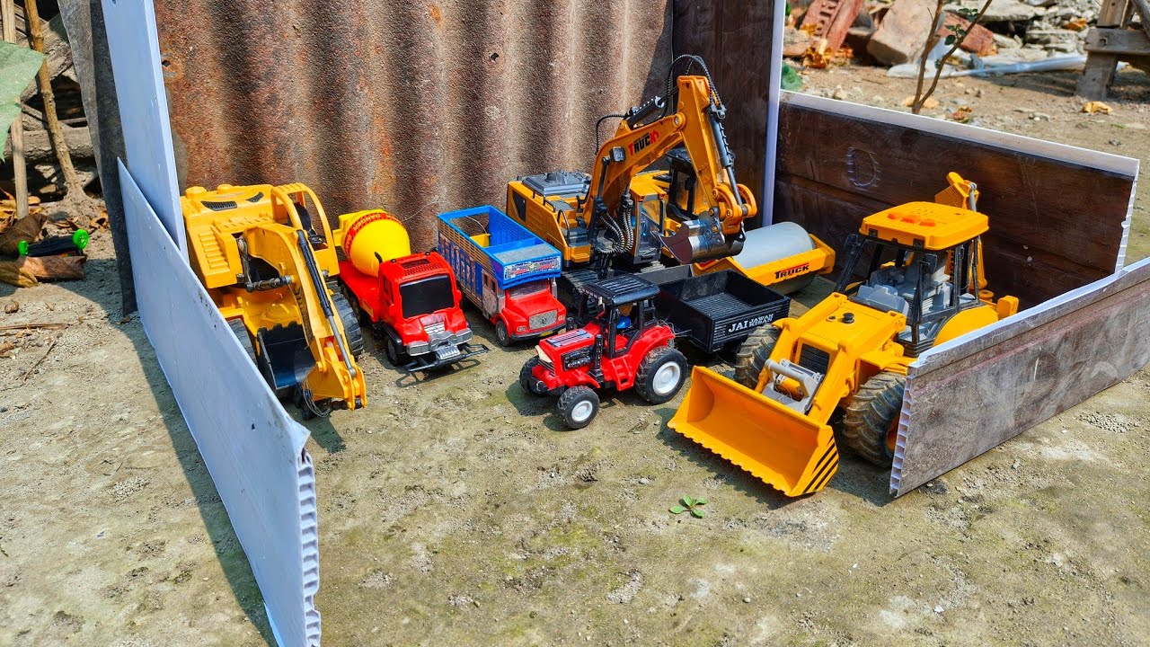 Massive Construction Site Setup | JCB 3DX Backhoe Excavator & Tipper Trucks Sand Loading