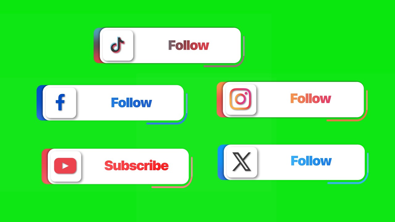 Animated Social Media Lower Thirds &ndash; Green Screen Pack
