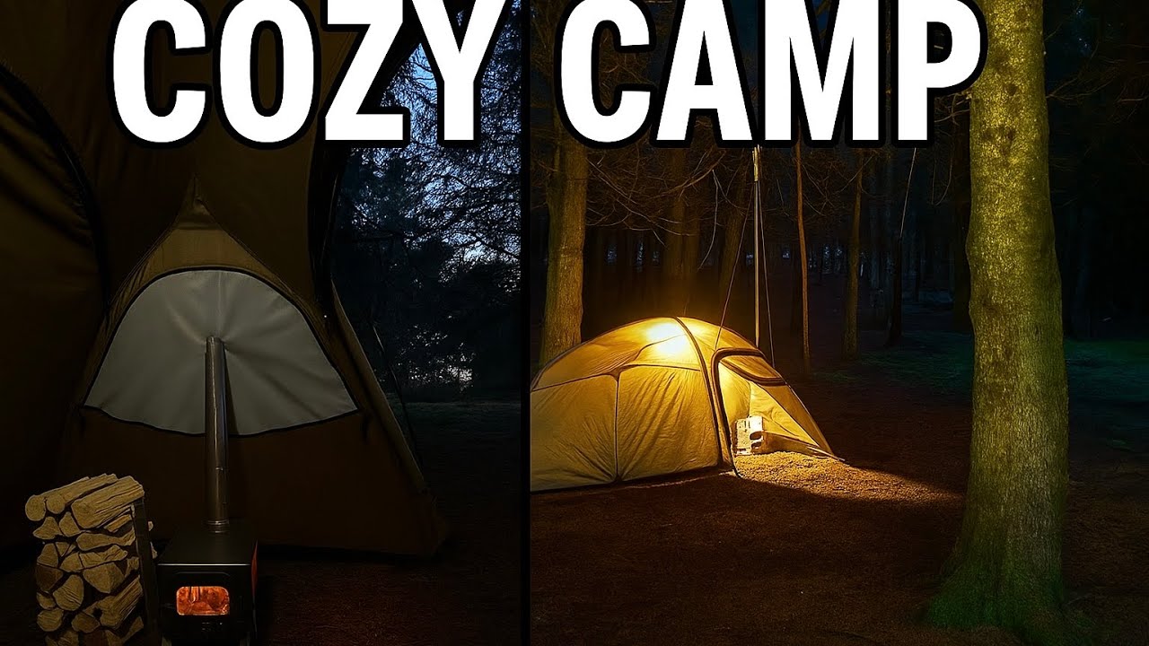 Solo Hot Tent Camping &ndash; Warm Tent, Cold Night, Perfect Vibes