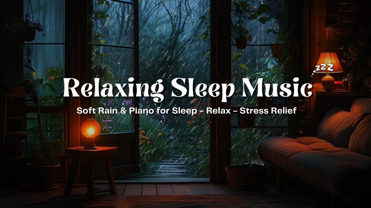 Relaxing Sleep Music with Gentle Rain 🌧️ Soft Piano for Calm Mind and Relaxation