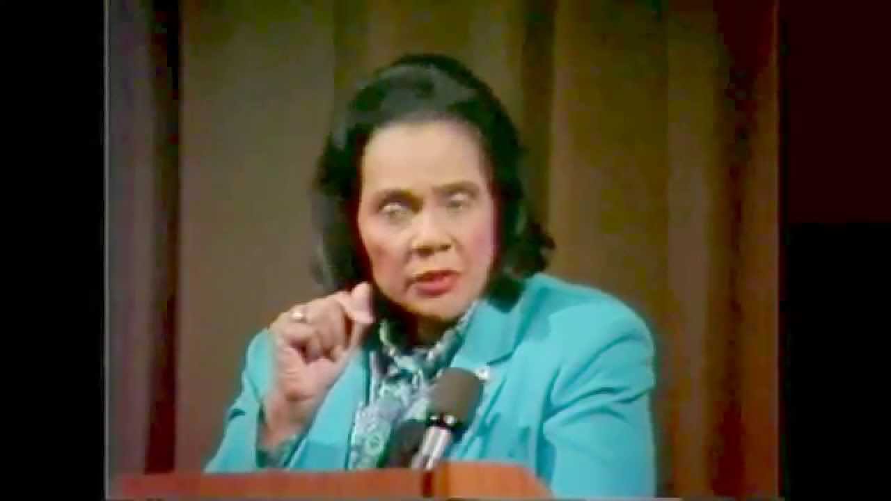 Coretta Scott King, Founder of The King Center, Speaking at Stanford in 1986.