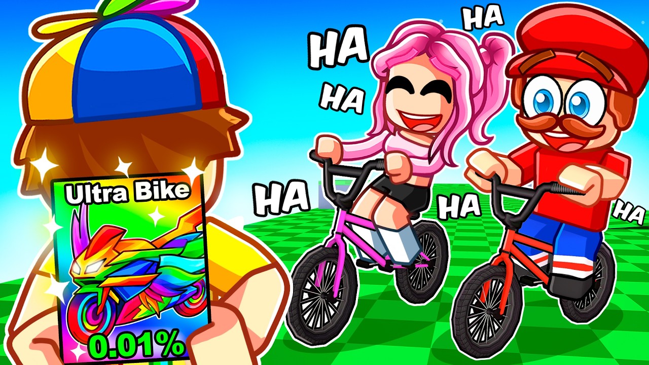 Я притворился новичком в Bike Obby, а потом использовал велосипед с рейтингом 0,01%!