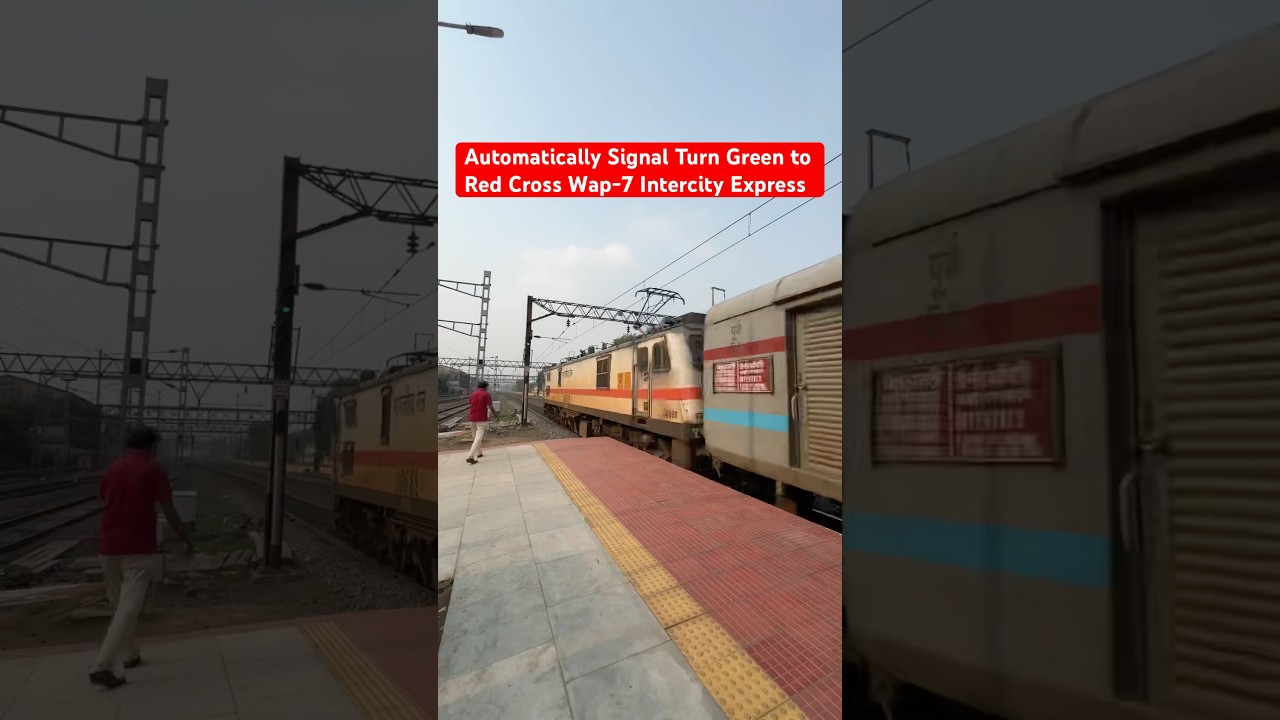 Automatically Signal Turn Green to Red Cross Wap-7 Intercity Express #shorts #viral