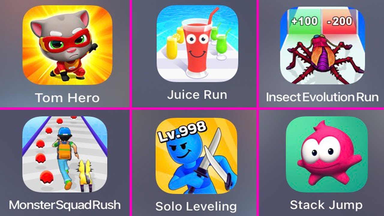 Tom Hero, Solo Levveling, Insect Evolution Run, Monster Squad Rush, Juiice Run